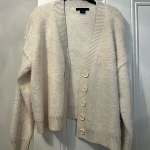 Fuzzy cream cardigan